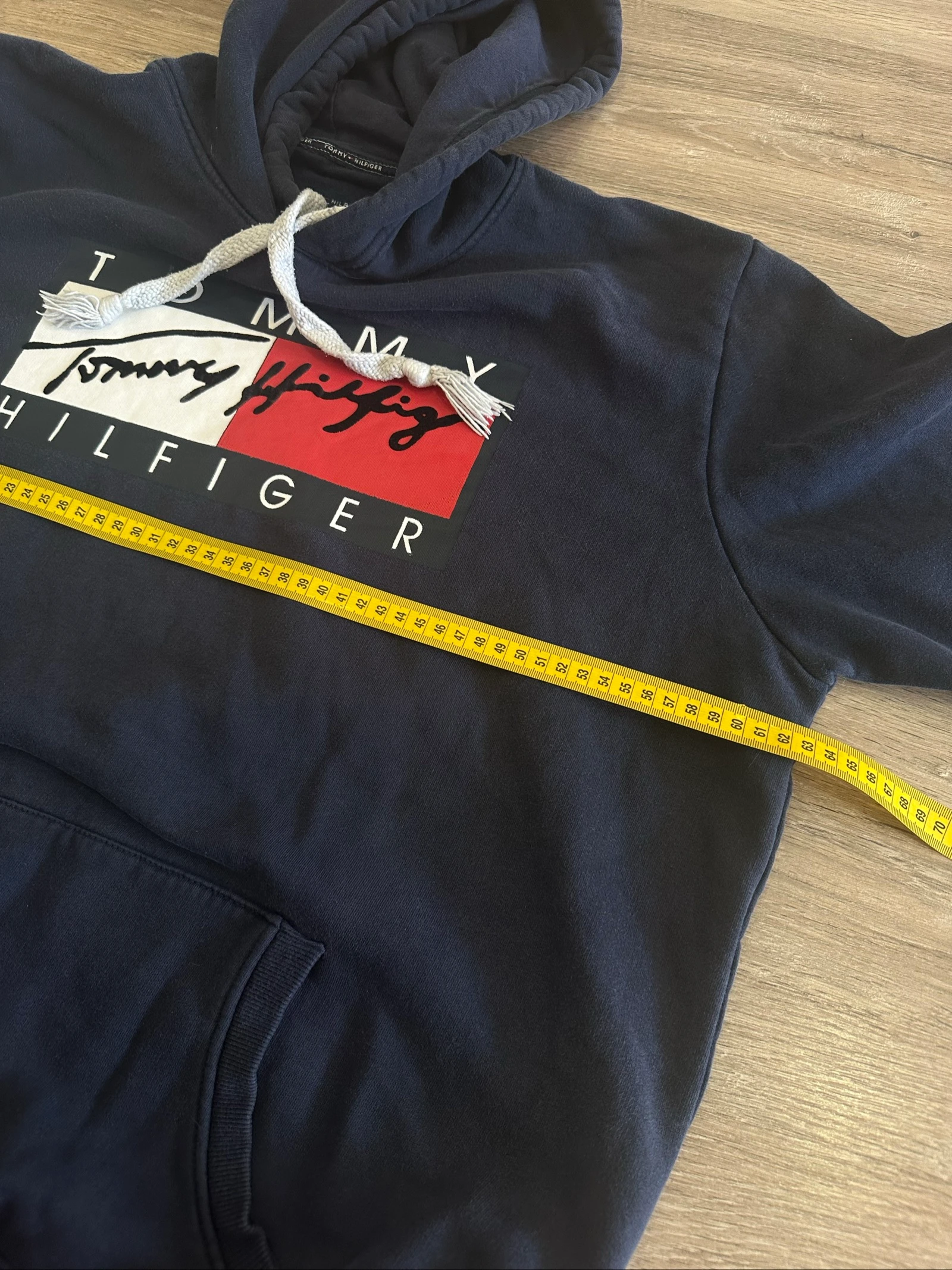 Tommy Hilfiger Sweat à capuche bleu marine logo vintage – photo 5